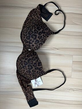 smart & sexy Leopard Print Padded Bra in Brown and Black